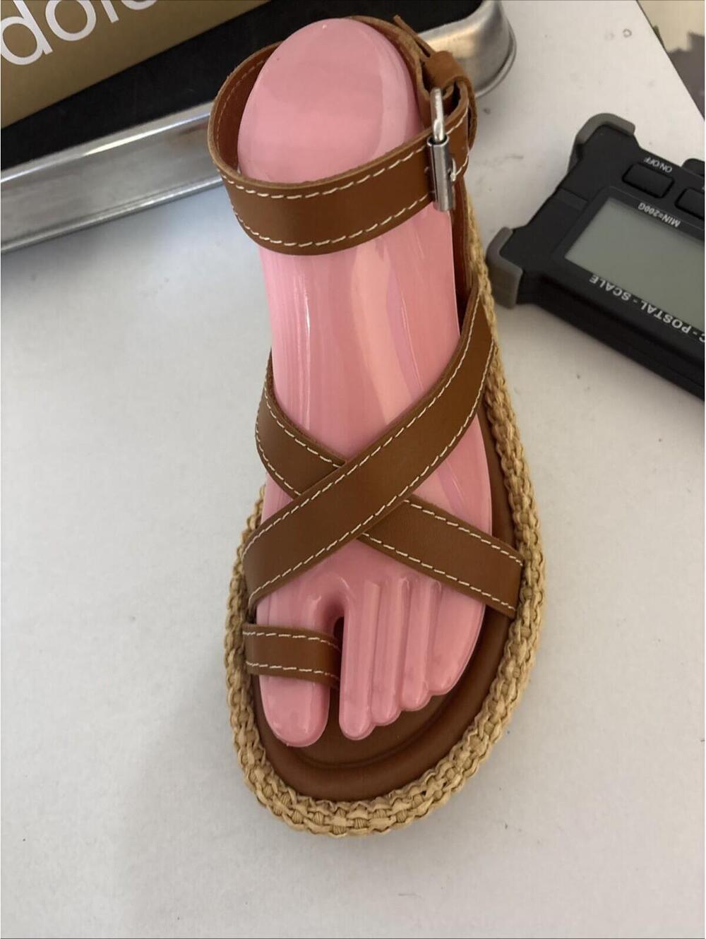 *Dolce Vita Roxie Sandal Brown Leather Ankle Strap Size 7 Sold Out Revolve WBox - Picture 7 of 16